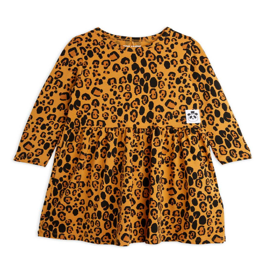 Basic Leopard LS Dress Beige