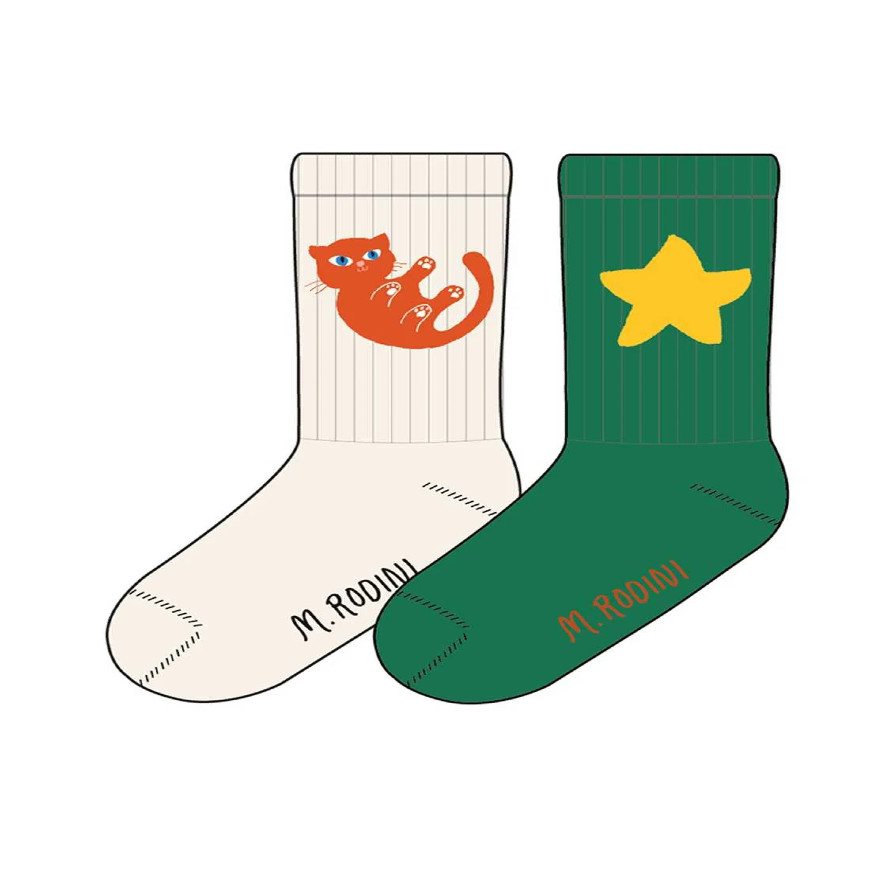 Baby Cat Socks 2 Pack Multi