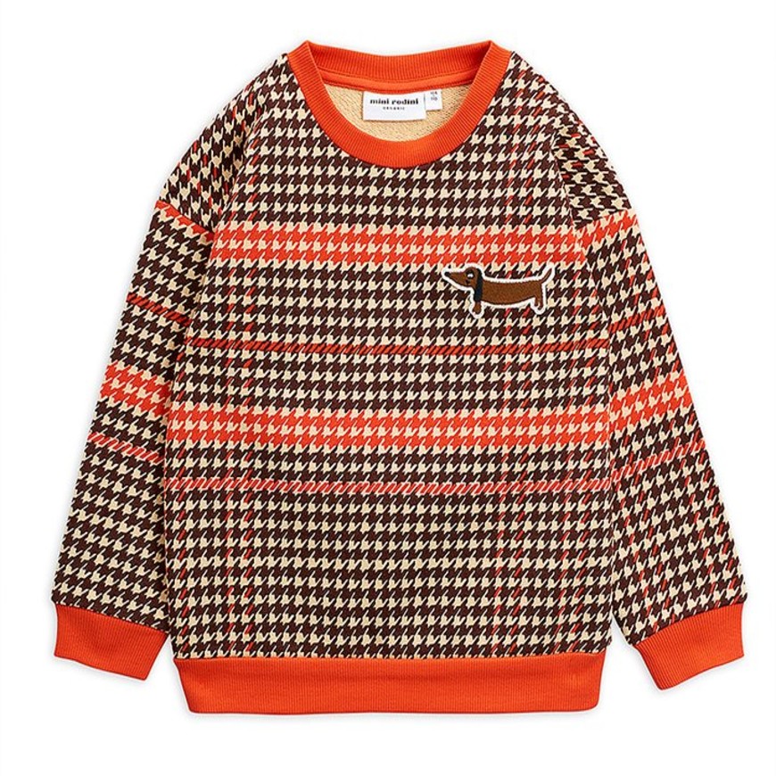 Houndstooth Sweatshirt Red