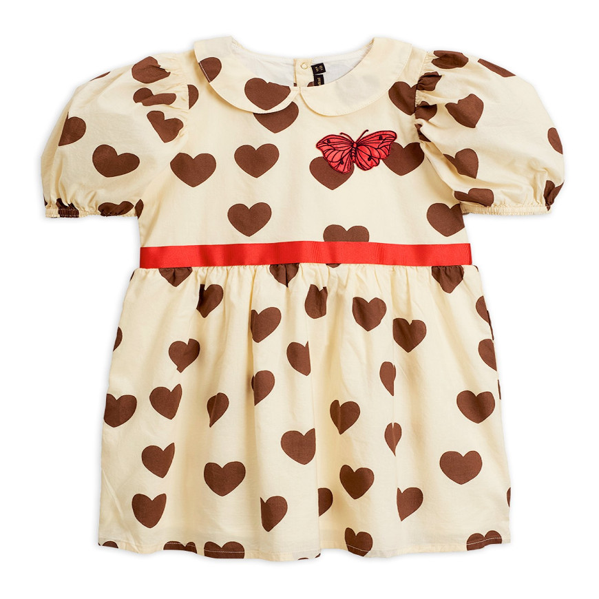 Hearts SS Woven Dress Offwhite