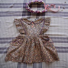 Reina Dress Blue Flowers Print