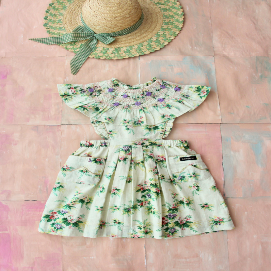 New Apron Dress Tropical Print