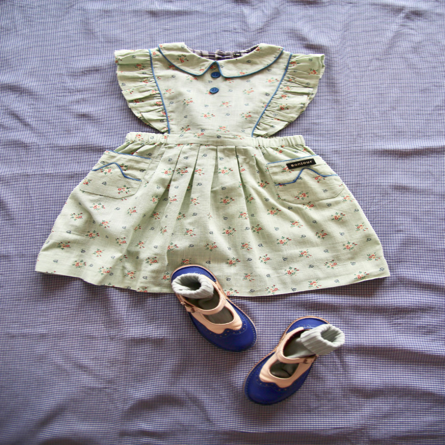 Reina Dress Mint Flower Print