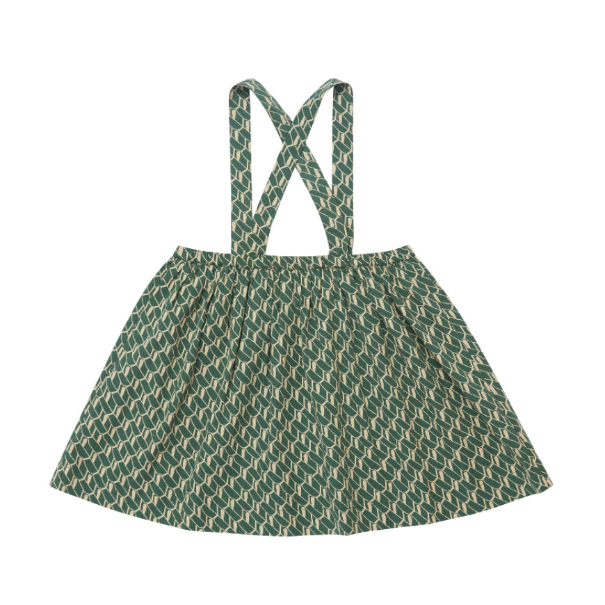 Aralia Skirt Emerald Geo Print