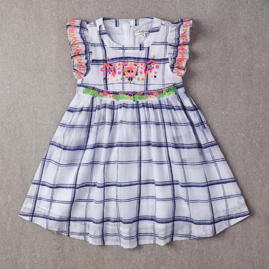 Alexa Dress Blue Plaid