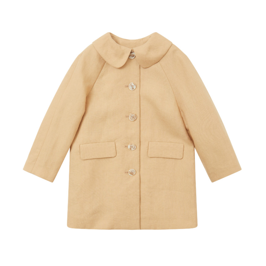 Delphinium Coat Beige Linen