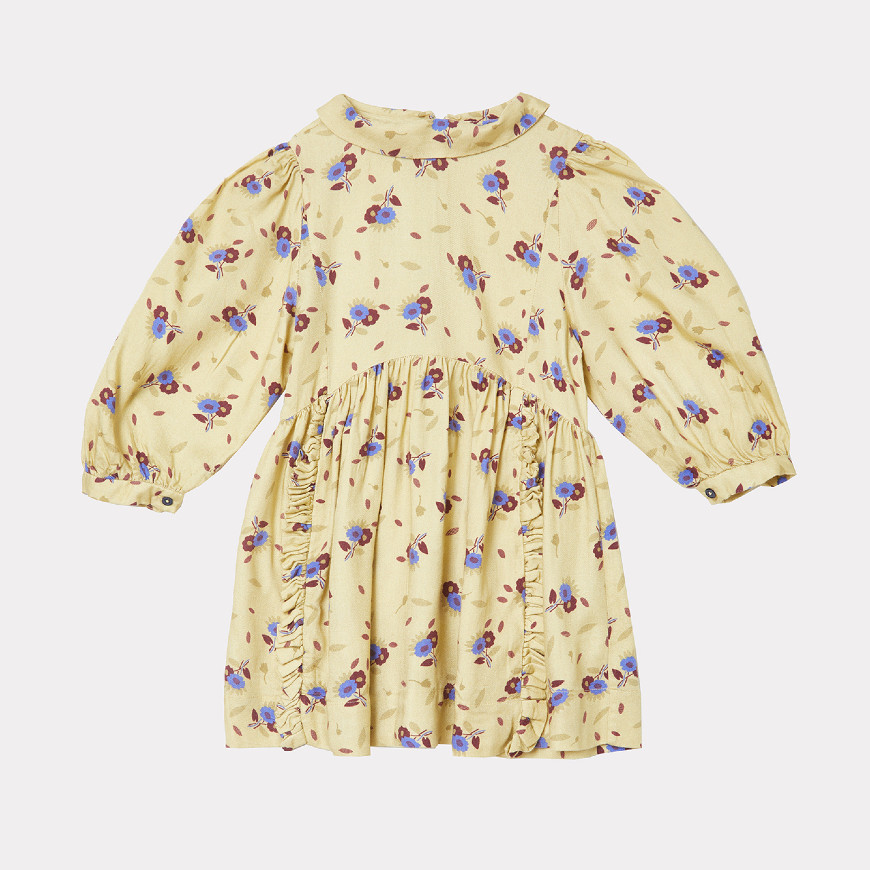 Earth Dress Yellow Thistle Print