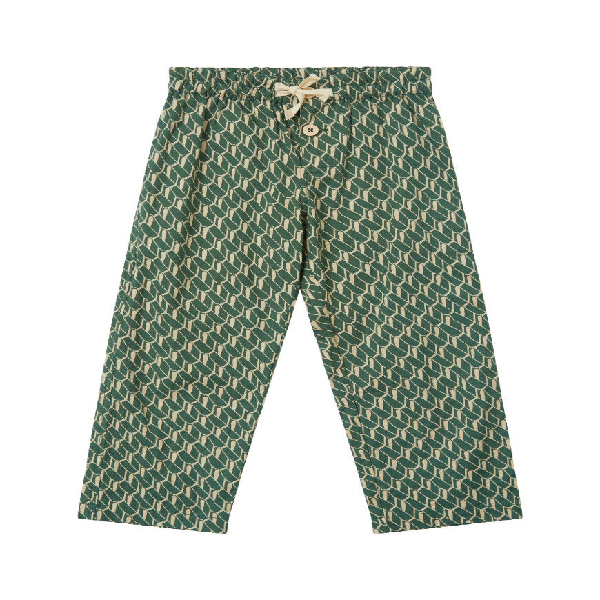 Ficus Trouser Emerald Geo Print