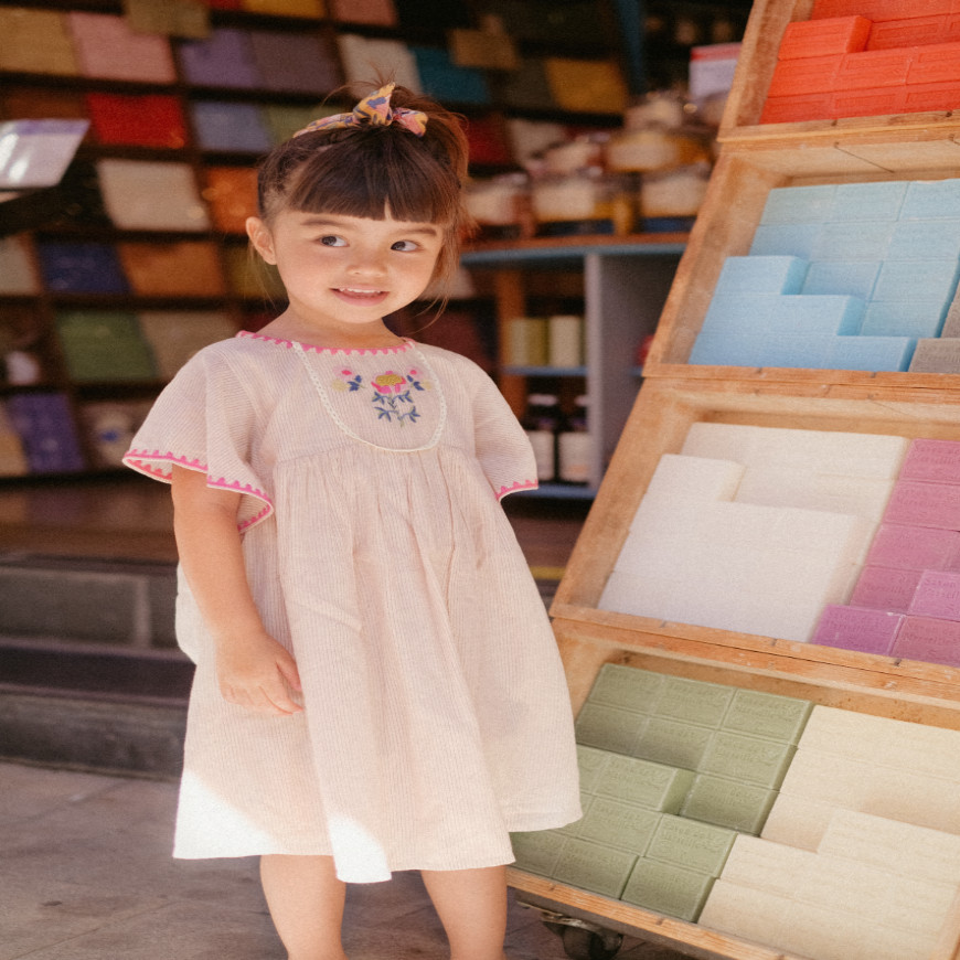 Johanna Dress Raspberry Stripes