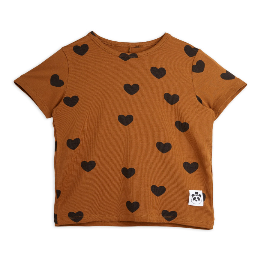 Basic Hearts SS Tee Brown