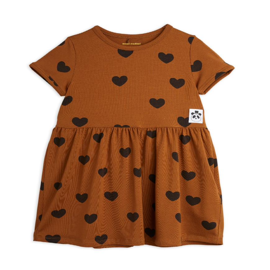 Basic Hearts SS Dress Brown