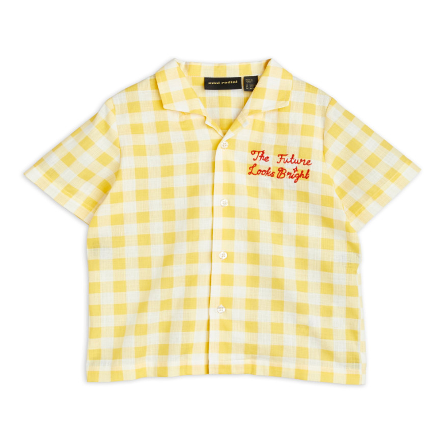 Gingham Check Woven SS Shirt Yellow
