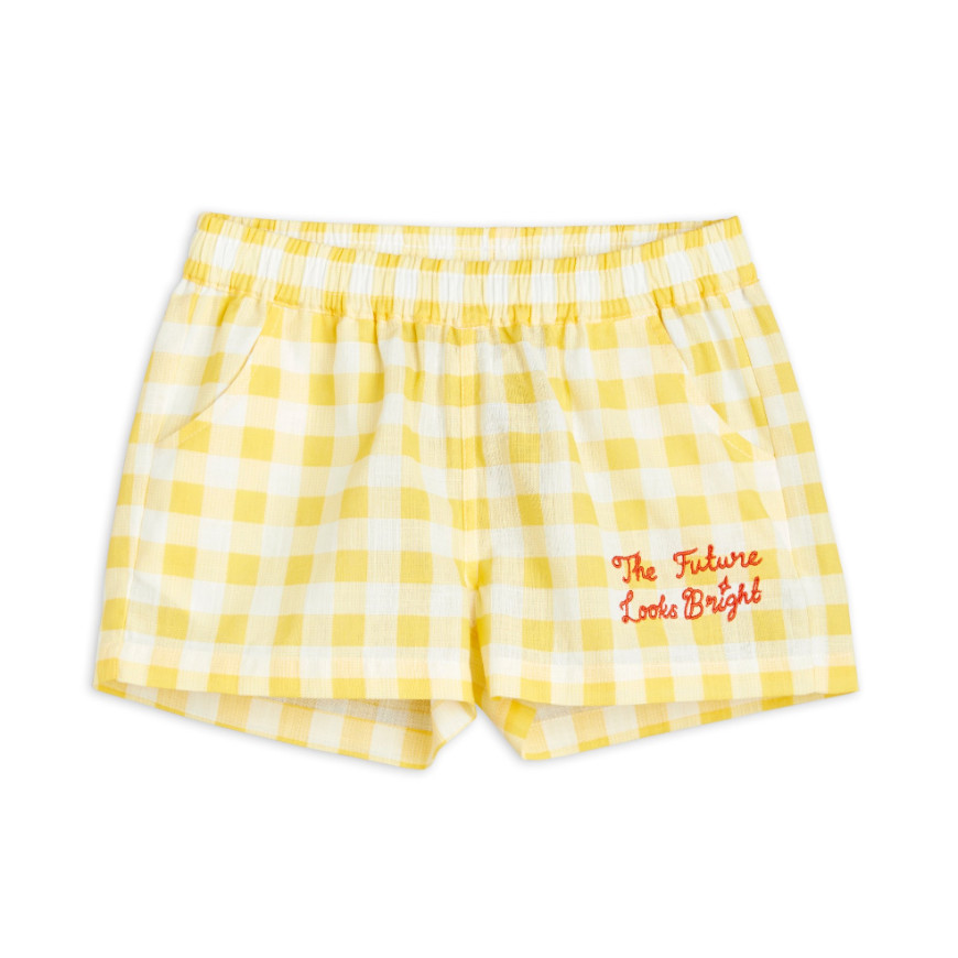 Gingham Checek Woven Shorts Yellow
