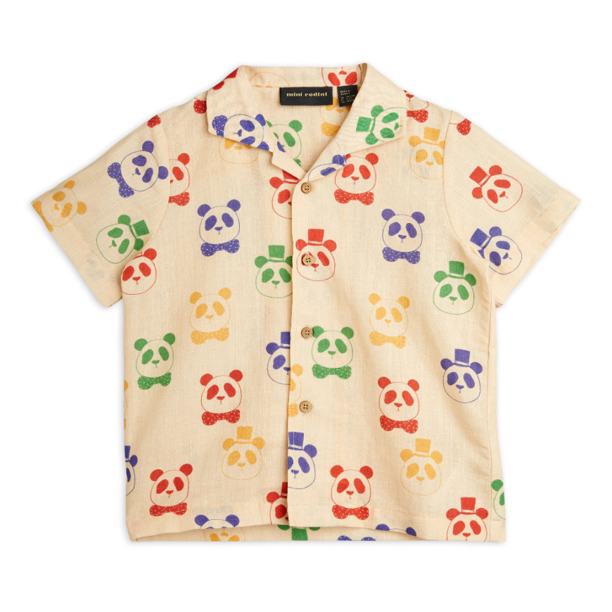 Panda Woven SS Shirt Beige