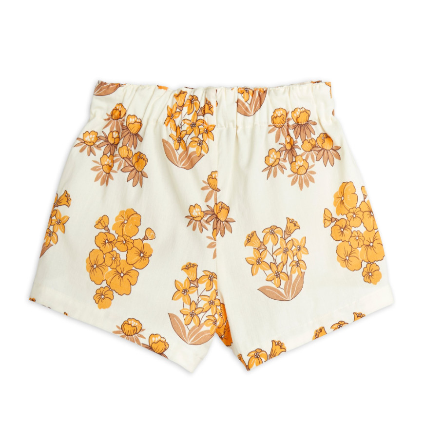 Flower Woven Shorts Beige