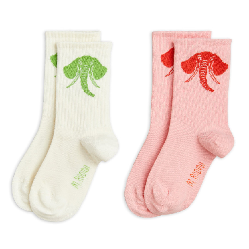 Elephant Socks 2 Pack Pink