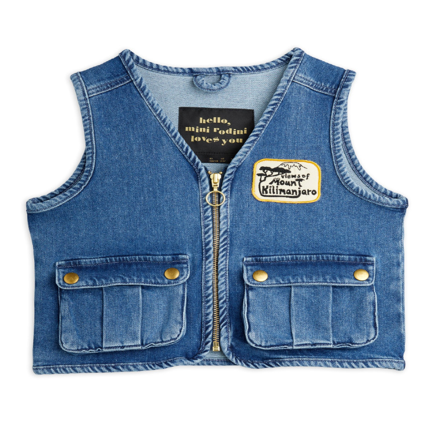 Denim Utility Vest Blue