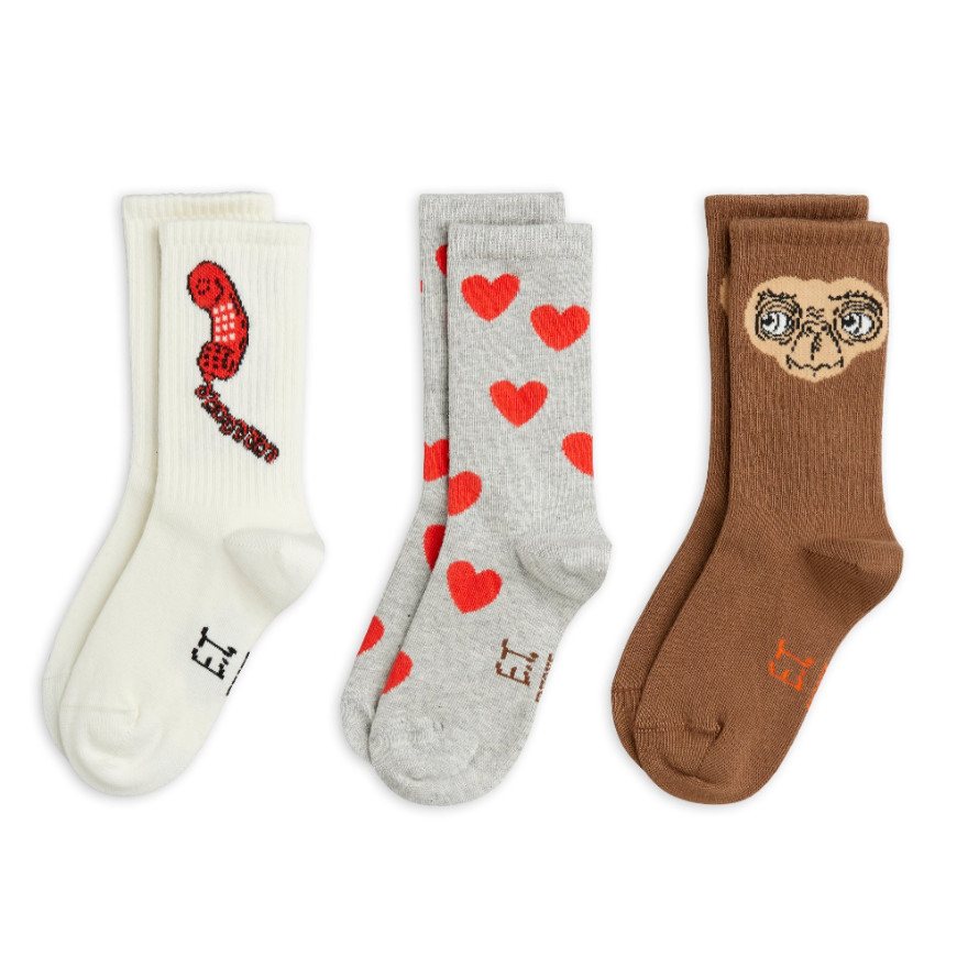 E.T Socks 3 Pack Grey Melange