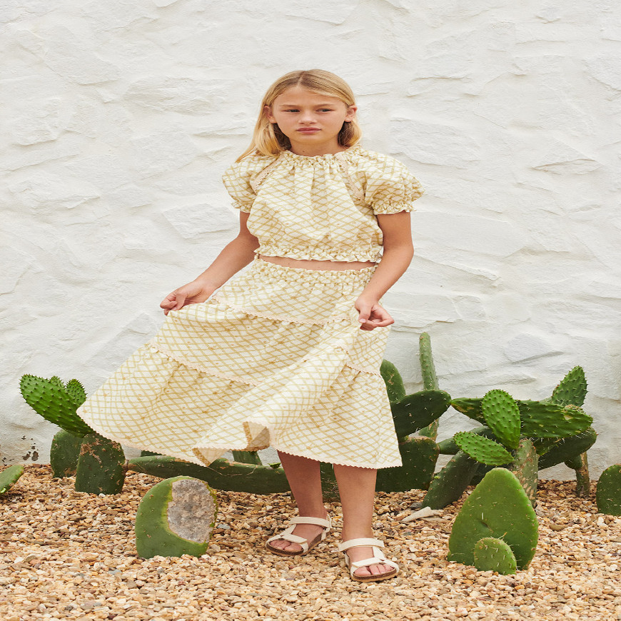 Sanne Skirt Flower Check