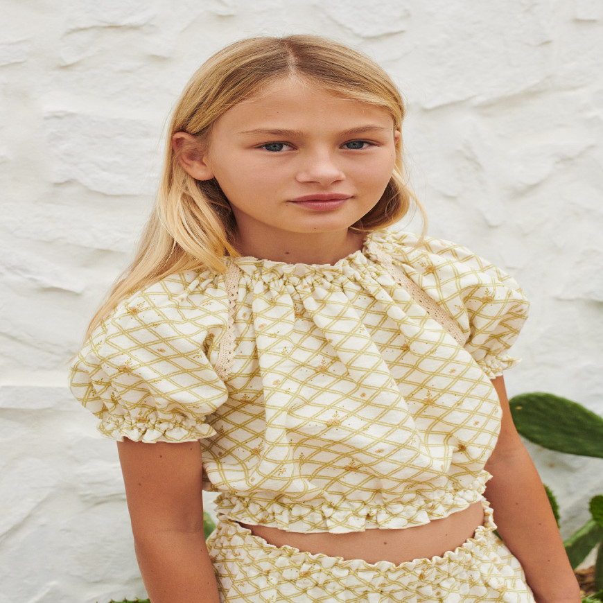 Josephine Bloouse Flower Check