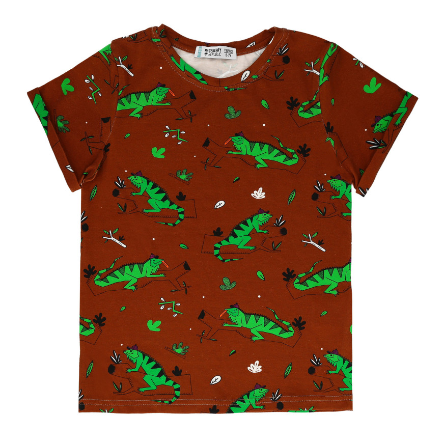 Short Sleeve Tshirt lgnacio the lguana Brown