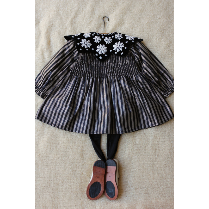 Tunique Stripes Lurex / Black Velvet Collar