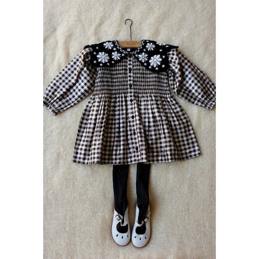 Tunique Vichy Lurex / Black Velvet Collar