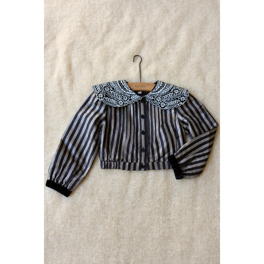 Crop Shirt Stripes Lurex