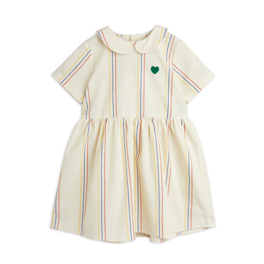 Stripe Y/D Woven SS Dress Offwhite