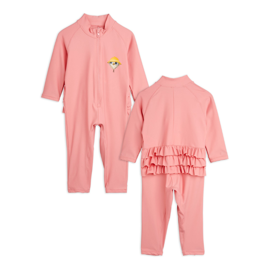 Owl SP Frill Baby UV Suit Pink