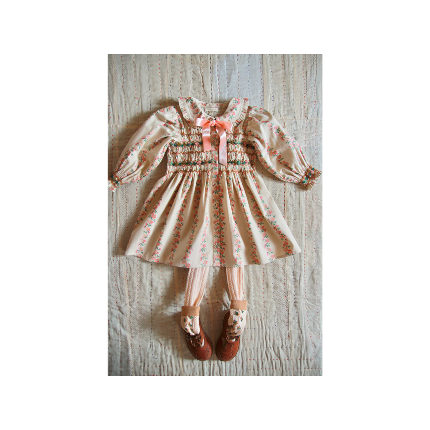 Romantic Long Tunique Farandole Stripes Flowers Print