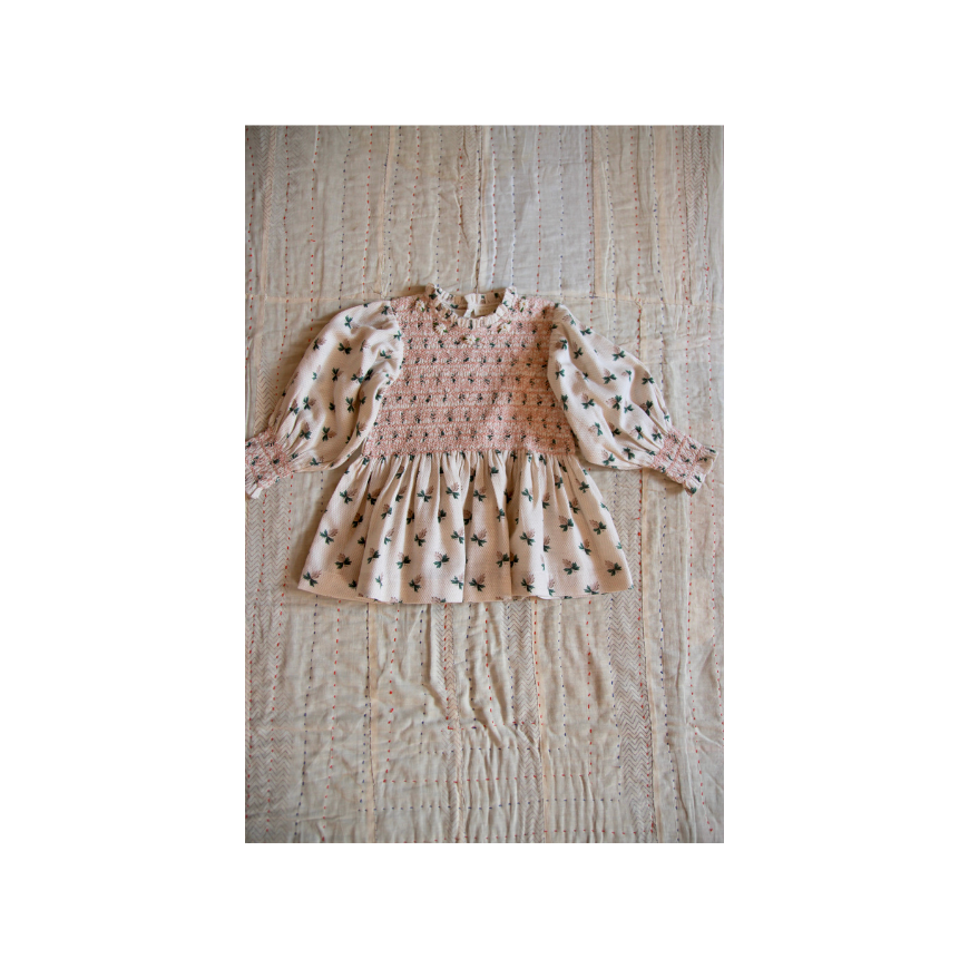 Handsmock Blouse Hazelnut Flowers Print