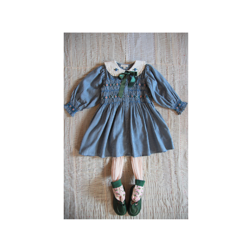 Romantic Long Tunique Vichy Blue