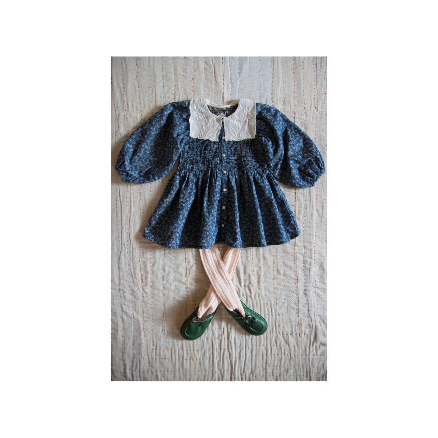 Tunique Blue Denim Flower Print