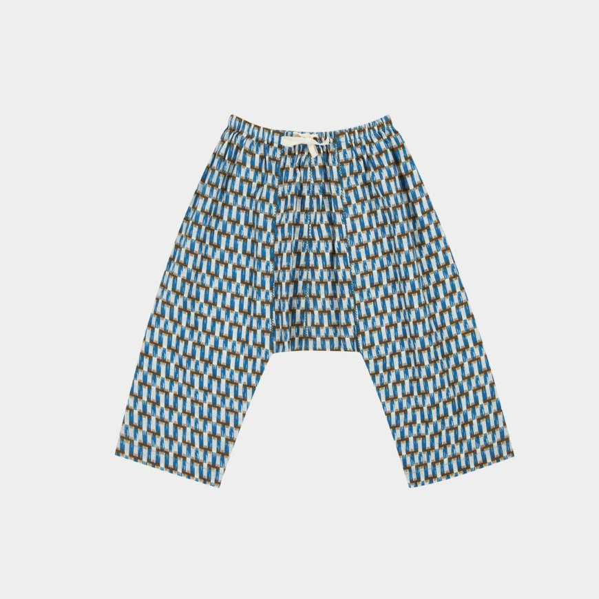 Linum Baby Trouser Blue Geo Print