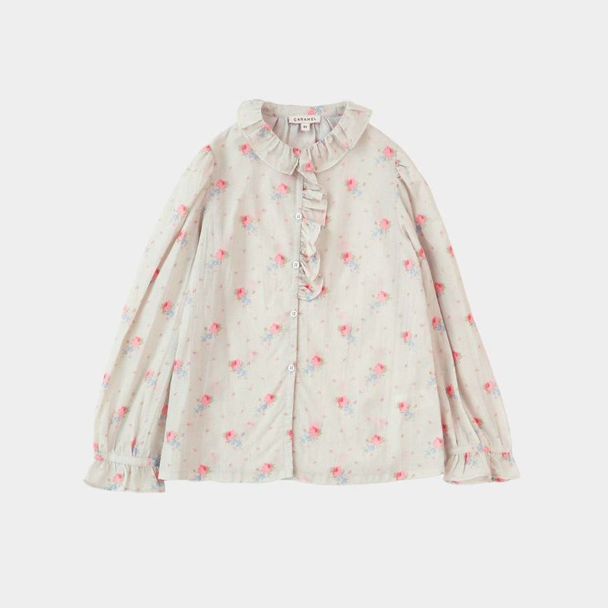 Cauliflower Blouse Rose Bouquet Print