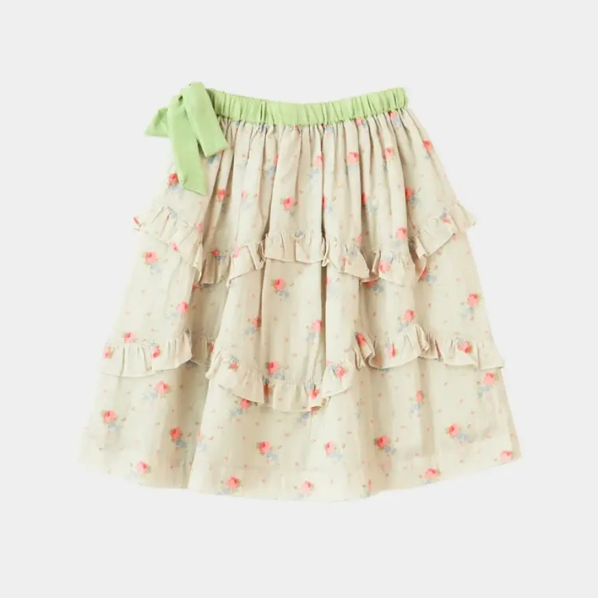 Azalea Skirt Rose Bouquet Print